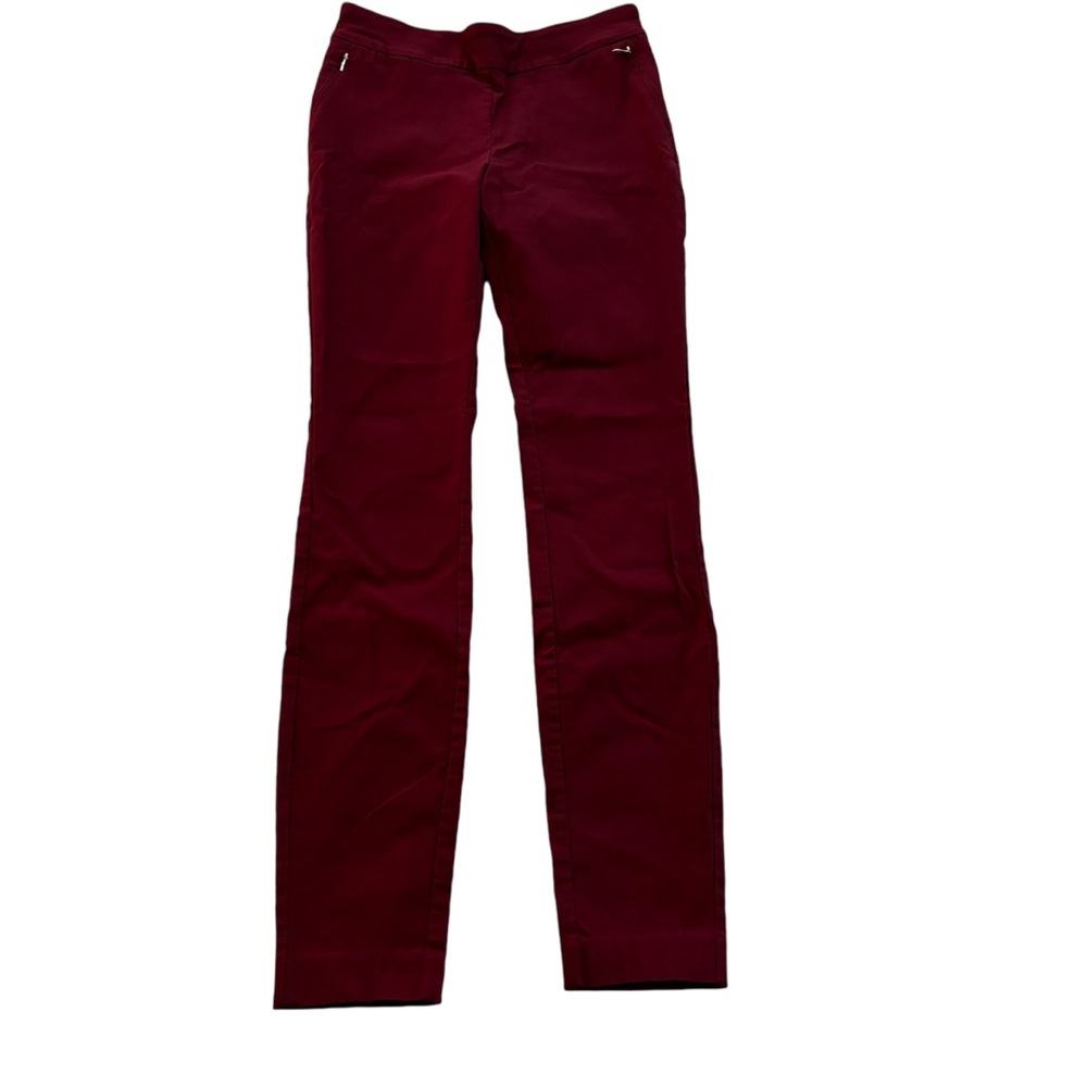 Rekucci Pants Pull on Burgundy Size 8 Gently Worn Two Side Zip Pockets Comfy